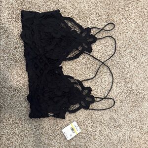 NWT Free People Black Lace Bralette